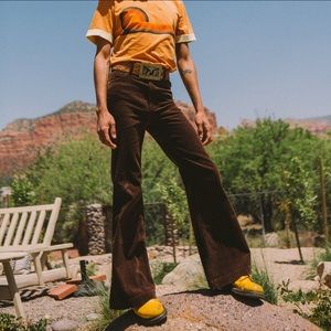 Rolla’s Eastcoast flares brown wide wale cord high rise bell bottoms 27